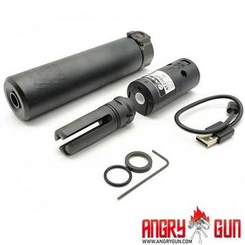 Angry Gun QD SOCOM556 Silencer (Full Markings) with Tracer unit, 14- mm (CCW) - Black