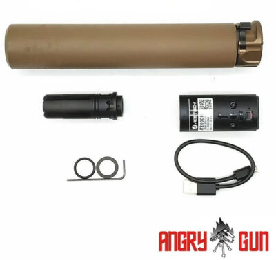 Angry Gun QD SOCOM762 Silencer (Full Markings) with Tracer unit, 14- mm (CCW) - Tan - obrazek 2