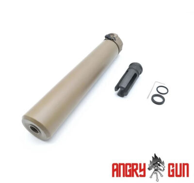 Angry Gun QD SOCOM762 Silencer (Full Markings), 14- mm (CCW) - Tan