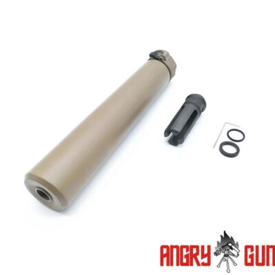 Angry Gun QD SOCOM762 Silencer (Full Markings), 14- mm (CCW) - Tan