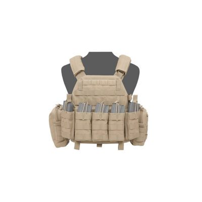 WAS DCS Elite Ops Plate Carrier, AR15 Open Pouches - Coyote