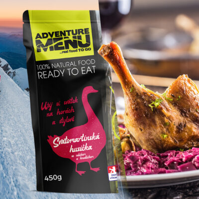 Alternative view of St. Martin's goose with red cabbage and potato dumplings