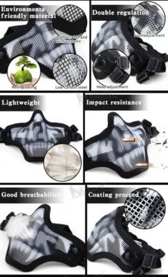 WST Double-Band Scouts Protective Mask – Black - obrazek 3