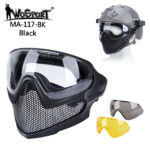 WST Pilot Steel Mesh Mask (3 Lenses) – Black