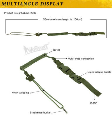 WST SL29 Pistol Safety Lanyard – Black - obrazek 2