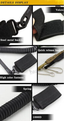 WST SL37 Pistol Safety Lanyard – Black - obrazek 3
