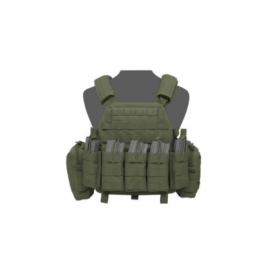 WAS DCS Elite Ops Plate Carrier, AR15 Open Pouches - Green