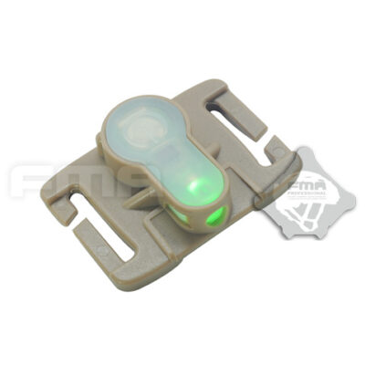 FMA MOLLE System Strobe Light Dark Earth, Tan Case - Red