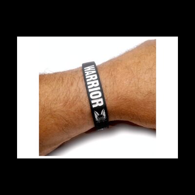 Alternative view of WAS Silicone Wrist Band WARRIOR - Black