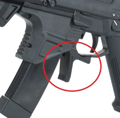 ASG CZ Scorpion EVO 3 CNC Enlarged Magazine Catch - Black - obrazek 5