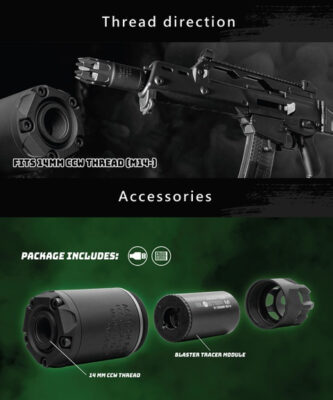 AceTech RAIDER Tracer Suppressor with Muzzle Flame (BLASTER M) - Black - obrazek 4