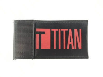 TITAN Safety Fireproof Bag for Batteries, 24.5x10.5 cm - Black