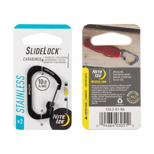 SLIDELOCK(R) CARABINER STAINLESS STEEL, black - size 2 OD-A-CSL2-01-R6 asgbox.pl SLIDELOCK(R) CARABINER STAINLESS STEEL, black - size 2