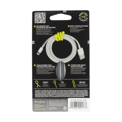 Alternative view of GEAR TIE(R) REUSABLE RUBBER TWIST TIE(TM) (2pcs), Charcoal - length 6"