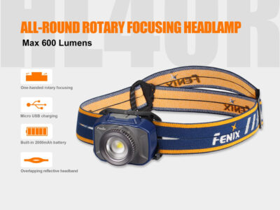 FENIX HL40R FOCUSABLE USB RECHARGEABLE HEADLAMP - GREY - obrazek 2