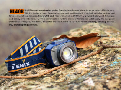 FENIX HL40R FOCUSABLE USB RECHARGEABLE HEADLAMP - GREY - obrazek 3