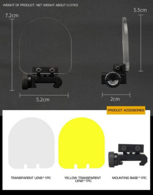 Flip-up QD Scope Lens / Sight Shield Protector - TAN - obrazek 4