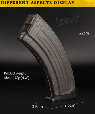 Speedloader type AK, 1000 BBs - Transparent (dark) - obrazek 4