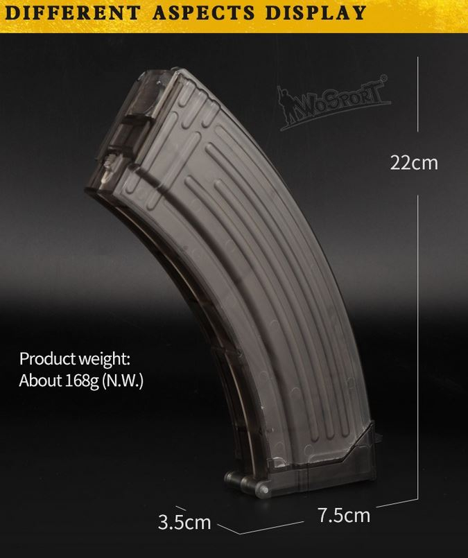 Speedloader type AK, 1000 BBs - Transparent (dark) OD-A-WOSP79-BK asgbox.pl Speedloader type AK, 1000 BBs - Transparent (dark) - obrazek 4