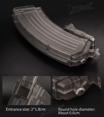 Speedloader type AK, 1000 BBs - Transparent (dark) - obrazek 5