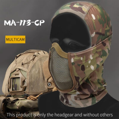 Shadow Balaclava with Steel Half Fighter Face Mask - MC