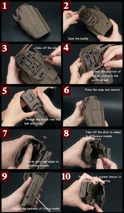 WST Universal Belt Holster GB34 for Compact Pistols, Right Hand - MC Black OD-A-WOSP92-BMC asgbox.pl WST Universal Belt Holster GB34 for Compact Pistols, Right Hand - MC Black - obrazek 4