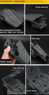 WST GB-34 Universal Holster for Compact Pistols, Right Hand - Multicam Black - obrazek 4