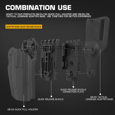 Alternative view of WST Quick Locking System Kit for QLS Holsters - Black