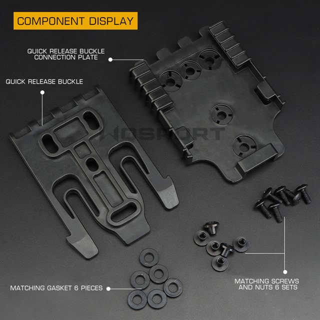 WST Quick Locking System Kit for QLS Holsters - Black OD-A-WOSP102-BK asgbox.pl WST Quick Locking System Kit for QLS Holsters - Black - obrazek 3