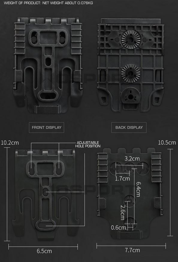WST Quick Locking System Kit for QLS Holsters - Black OD-A-WOSP102-BK asgbox.pl WST Quick Locking System Kit for QLS Holsters - Black - obrazek 5