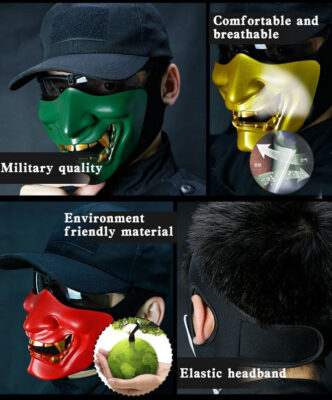 WST PRAJNA SAMURAI Protective Mask – Black - obrazek 2