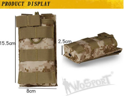 WST MOLLE Open Single M4 / AR15 Magazine Pouch – Tan - obrazek 2