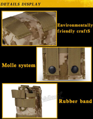 WST MOLLE Open Single M4 / AR15 Magazine Pouch – Tan - obrazek 3