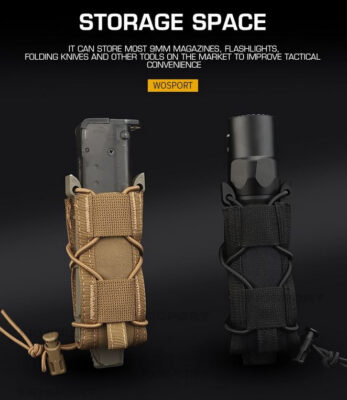 WST TIGER Type Pistol Magazine MOLLE Pouch – Coyote - obrazek 3