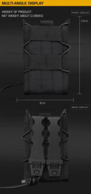 WST TIGER Type M4 / AR15 (5.56) Magazine MOLLE Pouch – Black - obrazek 2