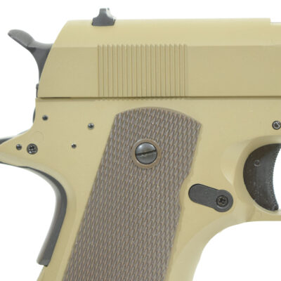 CYMA Electric M1911 Fixed Airsoft Pistol (CM.123 TN) - TAN CY0062-TAN asgbox.pl