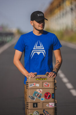 T-Shirt ANAREUS Spider logo - BLUE - obrazek 2