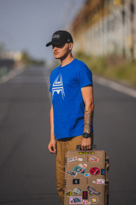 T-Shirt ANAREUS Spider logo - BLUE - obrazek 3
