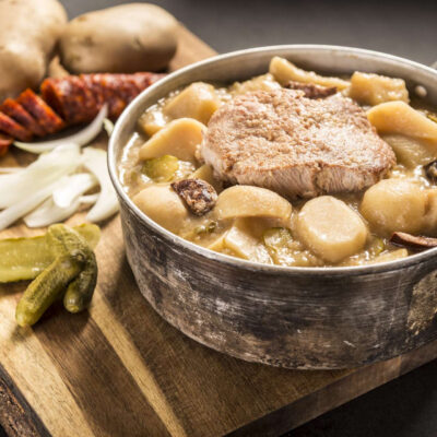 Alternative view of Pork rib with potatoes