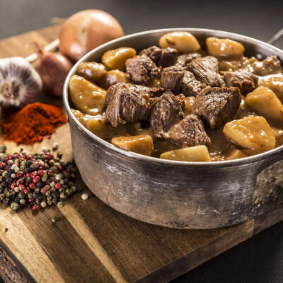 Alternative view of Beef stew with potatoes