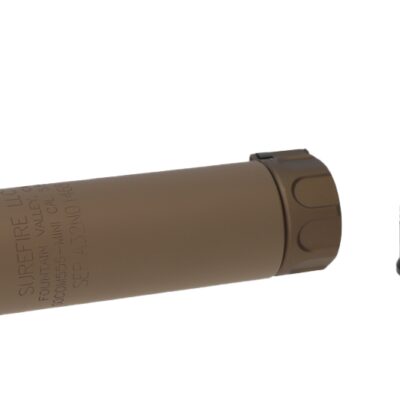 Angry Gun QD Mini SOCOM556 Silencer (Full Markings), 14- mm (CCW) - Tan