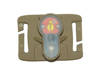FMA MOLLE System Strobe Light Dark Earth, Tan Case - Red