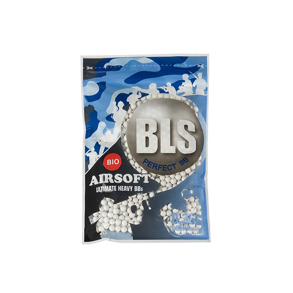 BLS BIO pellets 0,36g , 1000 BBs - White OD-A-1BA-PLA36 asgbox.pl BLS BIO pellets 0,36g , 1000 BBs - White