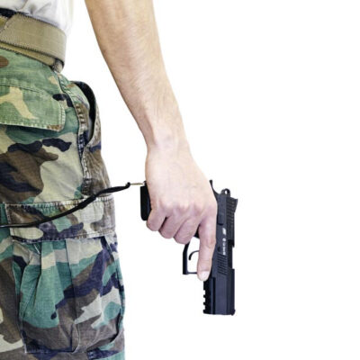 Alternative view of ASG Pistol Retention Lanyard with Carabiner - Black