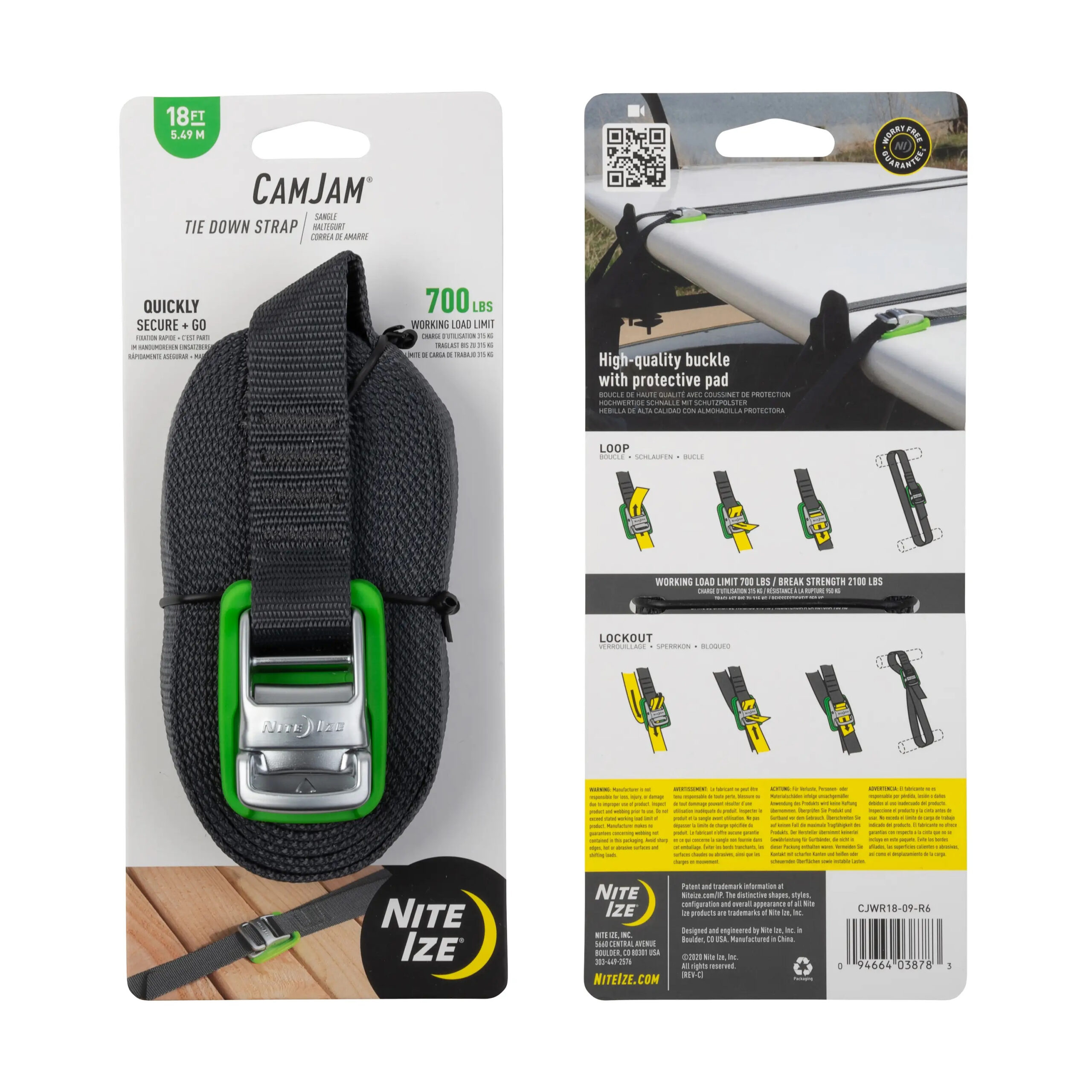 Nite Ize CamJam(R) Tie Down Straps 18ft OD-A-CJWR18-09-R6 asgbox.pl Nite Ize CamJam(R) Tie Down Straps 18ft - obrazek 2