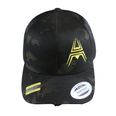 Alternative view of Retro Trucker Cap ANAREUS Spider logo yellow - Multicam BLACK(R)