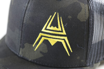 Retro Trucker Cap ANAREUS Spider logo yellow - Multicam BLACK(R) - obrazek 5