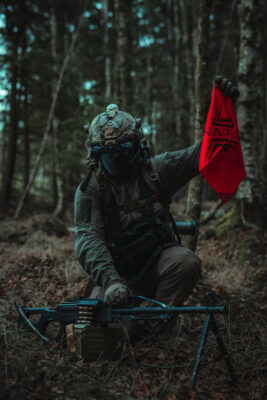 ANAREUS dead rag with velcro - red - obrazek 2