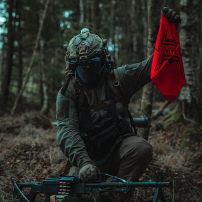 Alternative view of ANAREUS dead rag with velcro - red