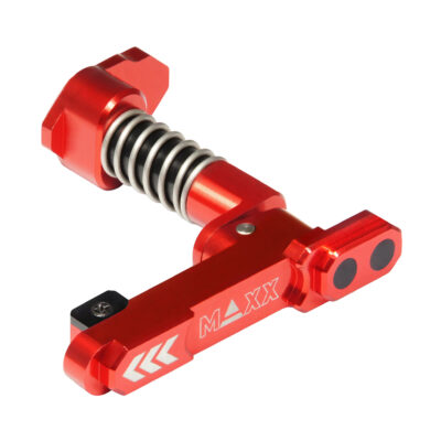 Alternative view of CNC Aluminum Advanced Magazine Release Style B for M4/M16 - Red